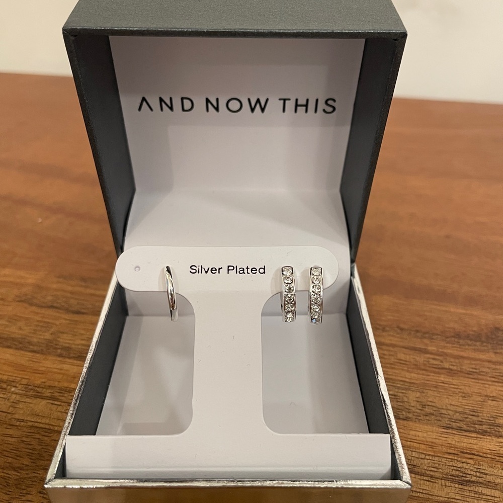 3 hoop earrings silver plated